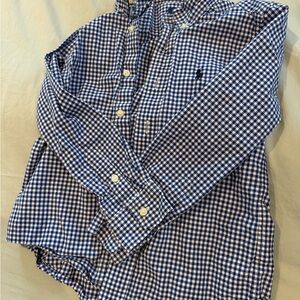POLO RALPH LAUREN Boys Button Down Check Long Sleeve Poplin Shirt